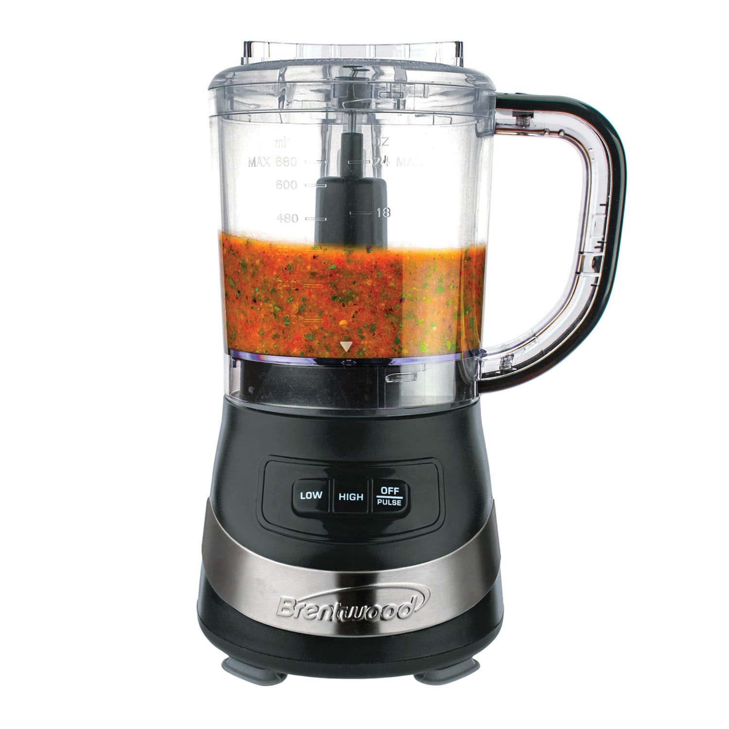 Brentwood 3-Cup Food Processor, Black