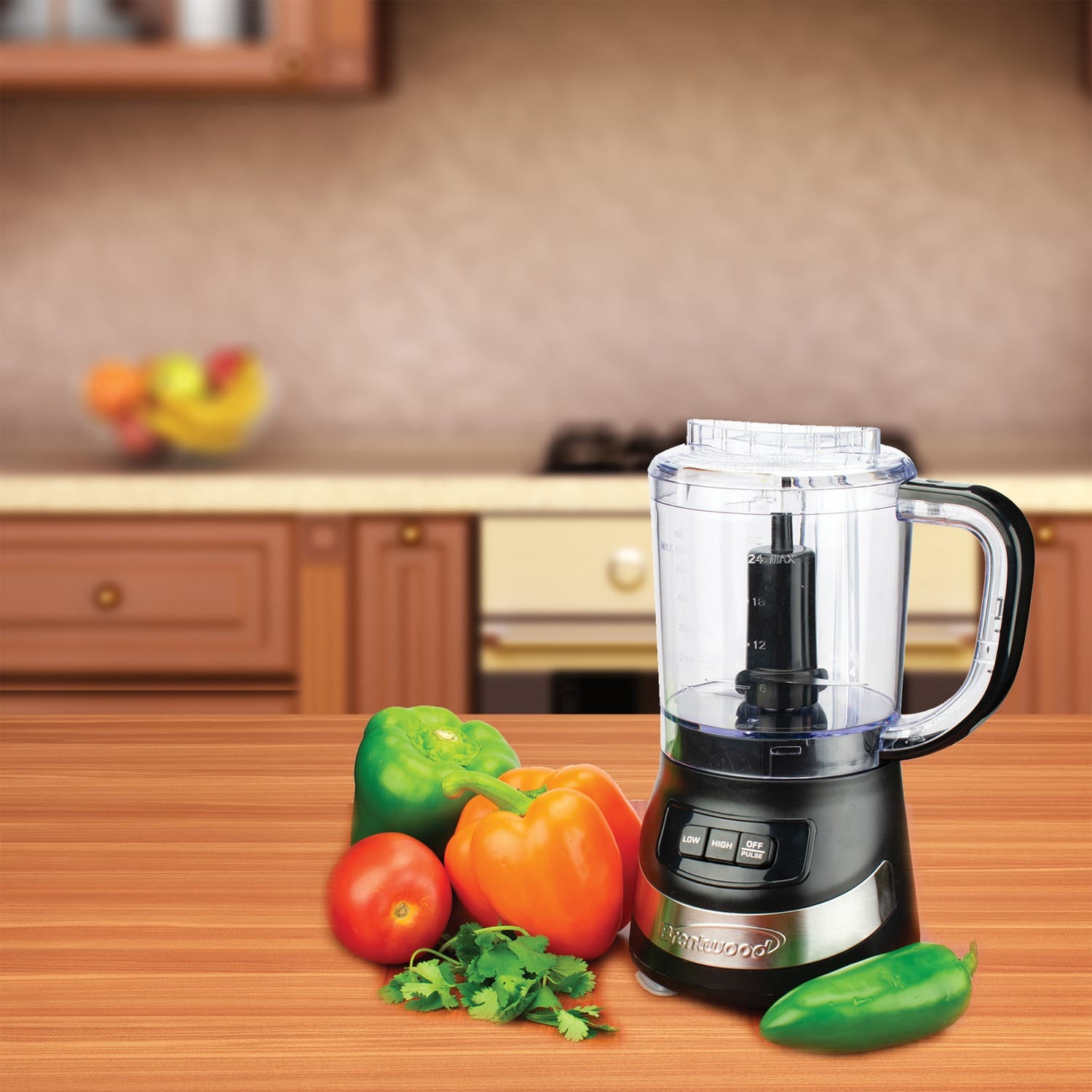 Brentwood 3-Cup Food Processor, Black