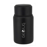 Brentwood Geojug Vacuum-Insulated Stainless Steel Food Jar with Bowl and Folding Spoon, Black, 17 Oz.