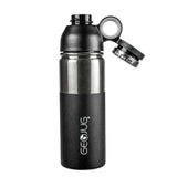 Brentwood Geojug Stainless Steel Vacuum-Insulated Water Bottle, 0.7 L, Black/Silver