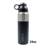 Brentwood Geojug Stainless Steel Vacuum-Insulated Water Bottle, 0.7 L, Black/Silver