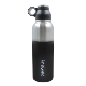 Brentwood Geojug Stainless Steel Vacuum-Insulated Water Bottle, 1.1 L, Black/Silver