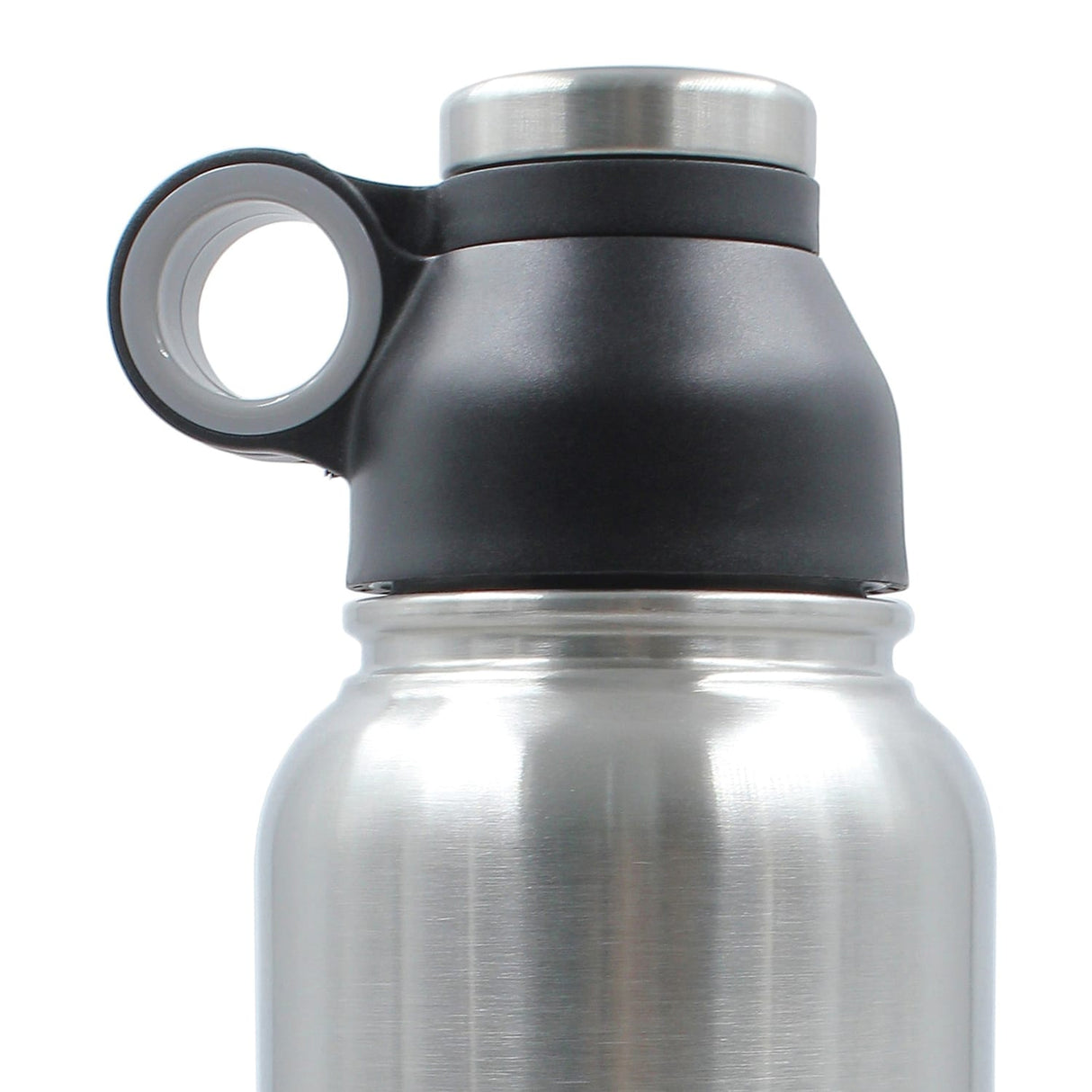 Brentwood Geojug Stainless Steel Vacuum-Insulated Water Bottle, 1.1 L, Black/Silver