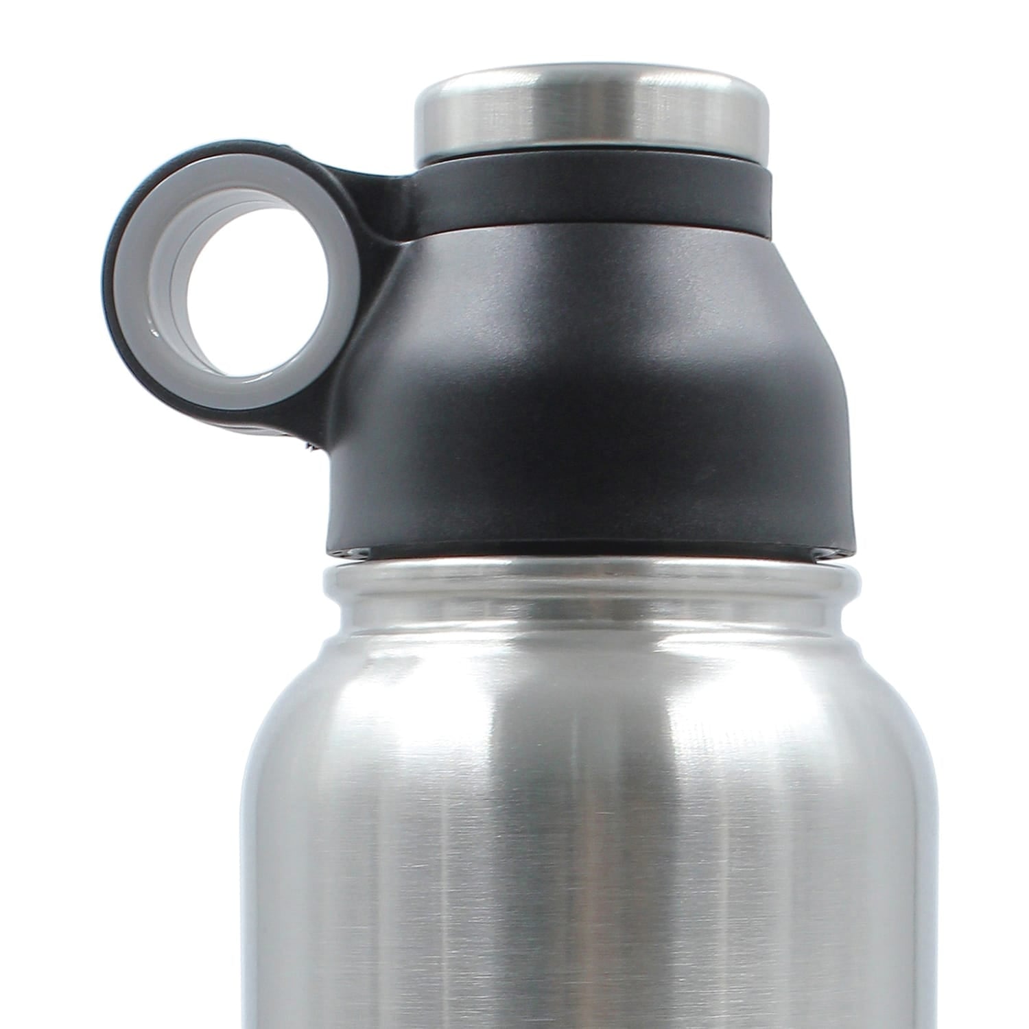 Brentwood Geojug Stainless Steel Vacuum-Insulated Water Bottle, 1.1 L, Black/Silver