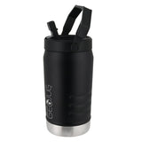 Brentwood Geojug Vacuum-Insulated Stainless Steel Sports Water Jug with Spout Straw Lid, and Handle with Fence Hook, 40 Oz., Black