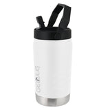 Brentwood Geojug Vacuum-Insulated Stainless Steel Sports Water Jug with Spout Straw Lid, and Handle with Fence Hook, 40 Oz., Cream