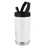 Brentwood Geojug Vacuum-Insulated Stainless Steel Sports Water Jug with Spout Straw Lid, and Handle with Fence Hook, 64 Oz., Cream