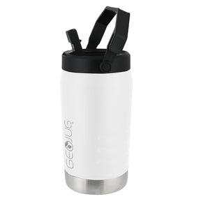 Brentwood Geojug Vacuum-Insulated Stainless Steel Sports Water Jug with Spout Straw Lid, and Handle with Fence Hook, 64 Oz., Cream