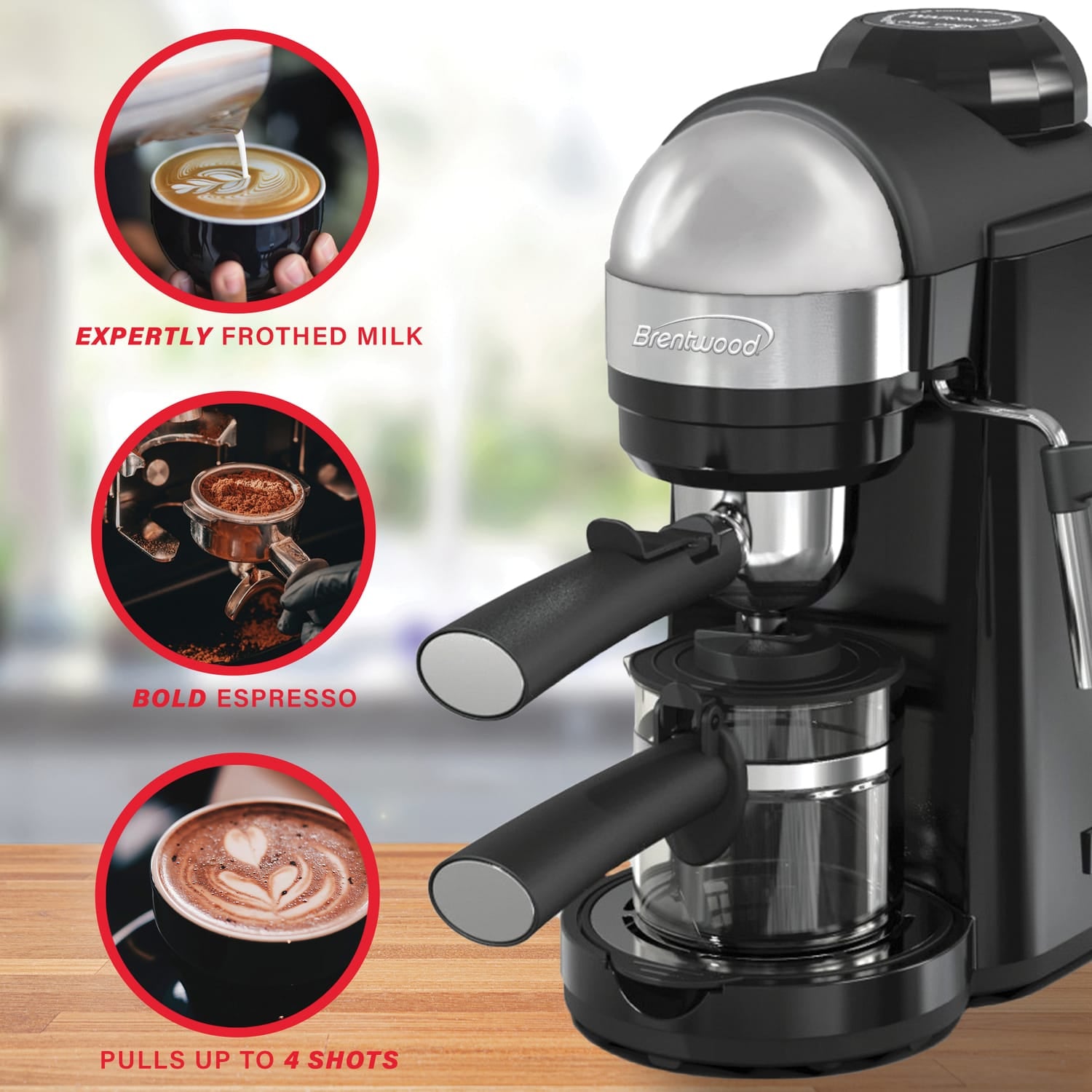 Brentwood 20-Ounce 800-Watt Espresso and Cappuccino Maker