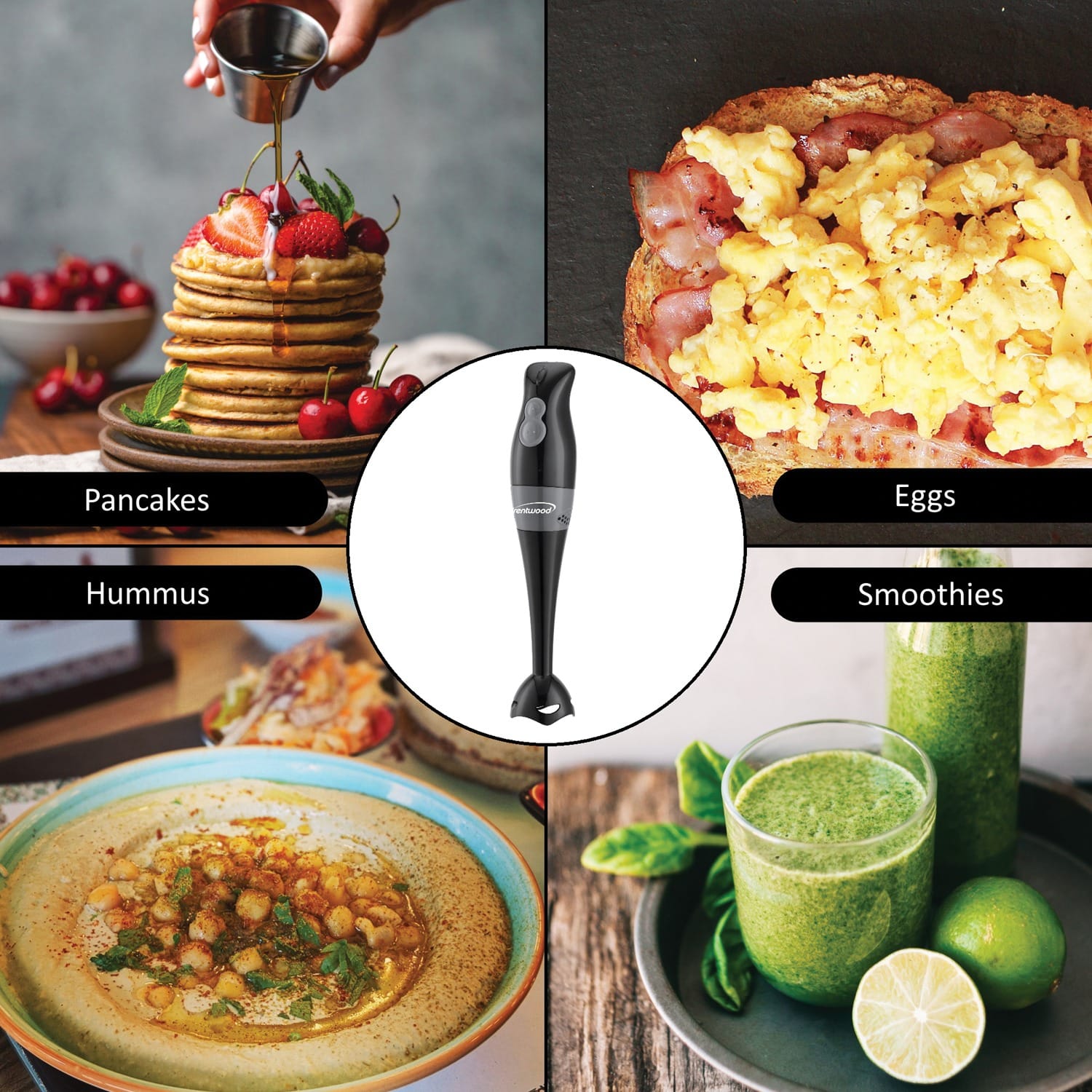 Brentwood 2-Speed 200-Watt Hand Blender, Black