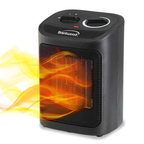 Brentwood 1500-Watt-Max Portable Ceramic Space Heater and Fan, Black, H-C1603BK