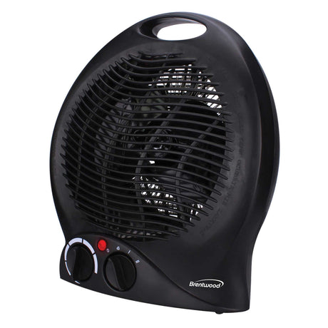 Brentwood H-F301BK 1500-Watt-Max Portable Electric Space Heater and Fan, Black