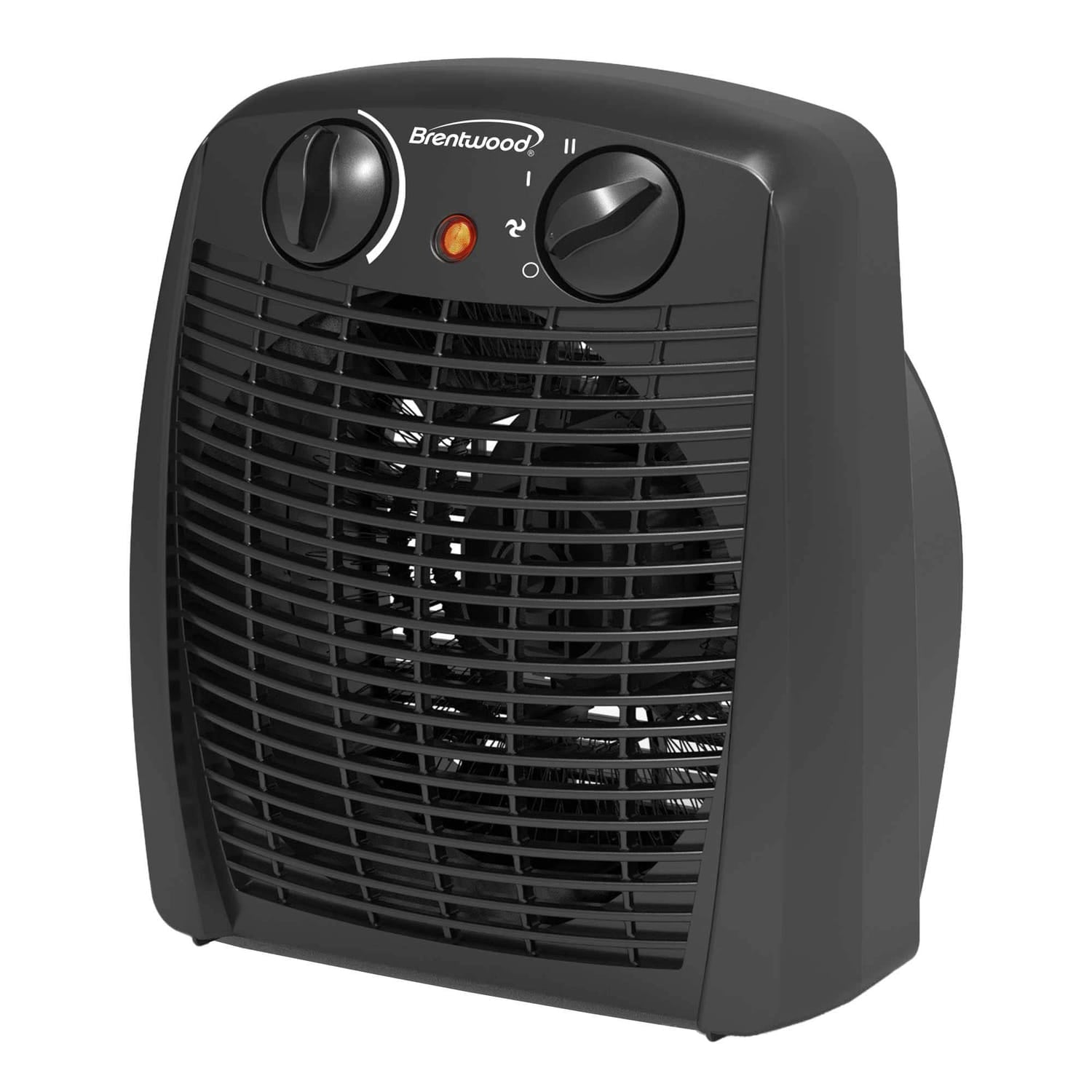 Brentwood Portable Electric Space Heater and Fan, 1500/750 Watts/Fan Only, 5000 BTUs, Adjustable Thermostat, Safety Features, 6-Ft. Cord, H-F305BK