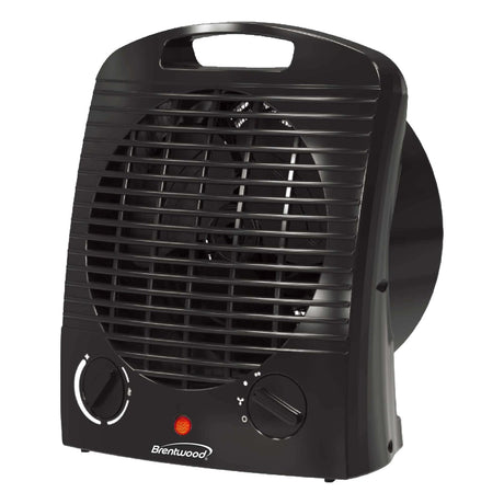 Brentwood Portable Electric Space Heater and Fan, 1500/750 Watts/Fan Only, 5000 BTUs, Adjustable Thermostat, Safety Features, 6-Ft. Cord, H-F306BK