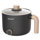 Brentwood 1.6-Qt. 600-Watt Multi-Function Electric Hot Pot Cooker with Ceramic Nonstick Coating, Black