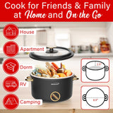 Brentwood 700-Watt 2.6-Qt. Multifunction Electric Hot Pot Cooker with Ceramic Nonstick Coating and Food Steamer, Black