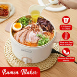 Brentwood 1.6-Qt. Multi-Function Electric Hot Pot Cooker with Stainless Steel Food Steamer and Ceramic Non-Stick Coating, White, HPS-3162W