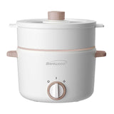Brentwood 3.2-Qt. Multi-Function Electric Hot Pot Cooker with Food Steamer and Ceramic Non-Stick Coating, White, HPS-3302W