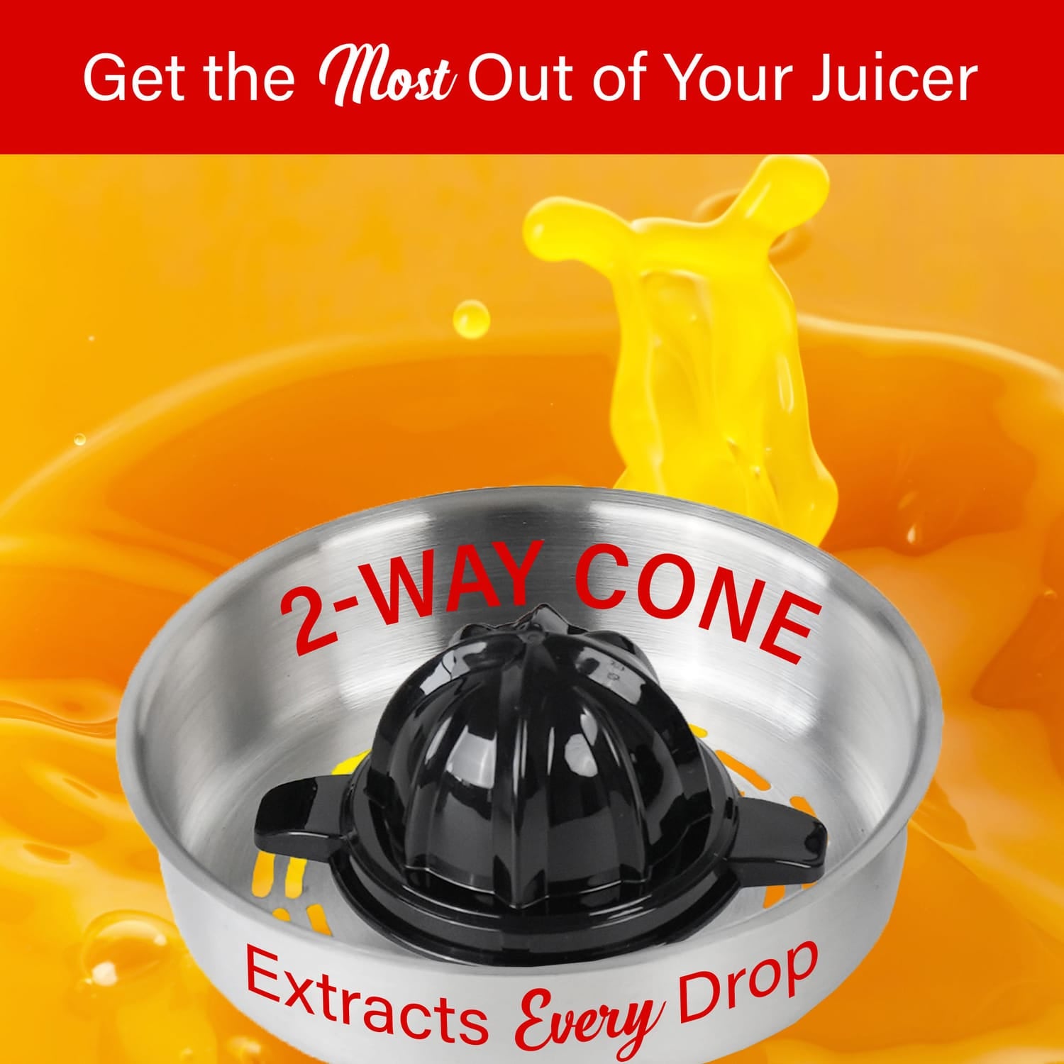 Brentwood 80-Watt 1-Speed Electric Citrus Juicer with Ergonomic Lever, Black