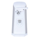 Brentwood Tall Electric Can Opener with Knife Sharpener & Bottle Opener, White
