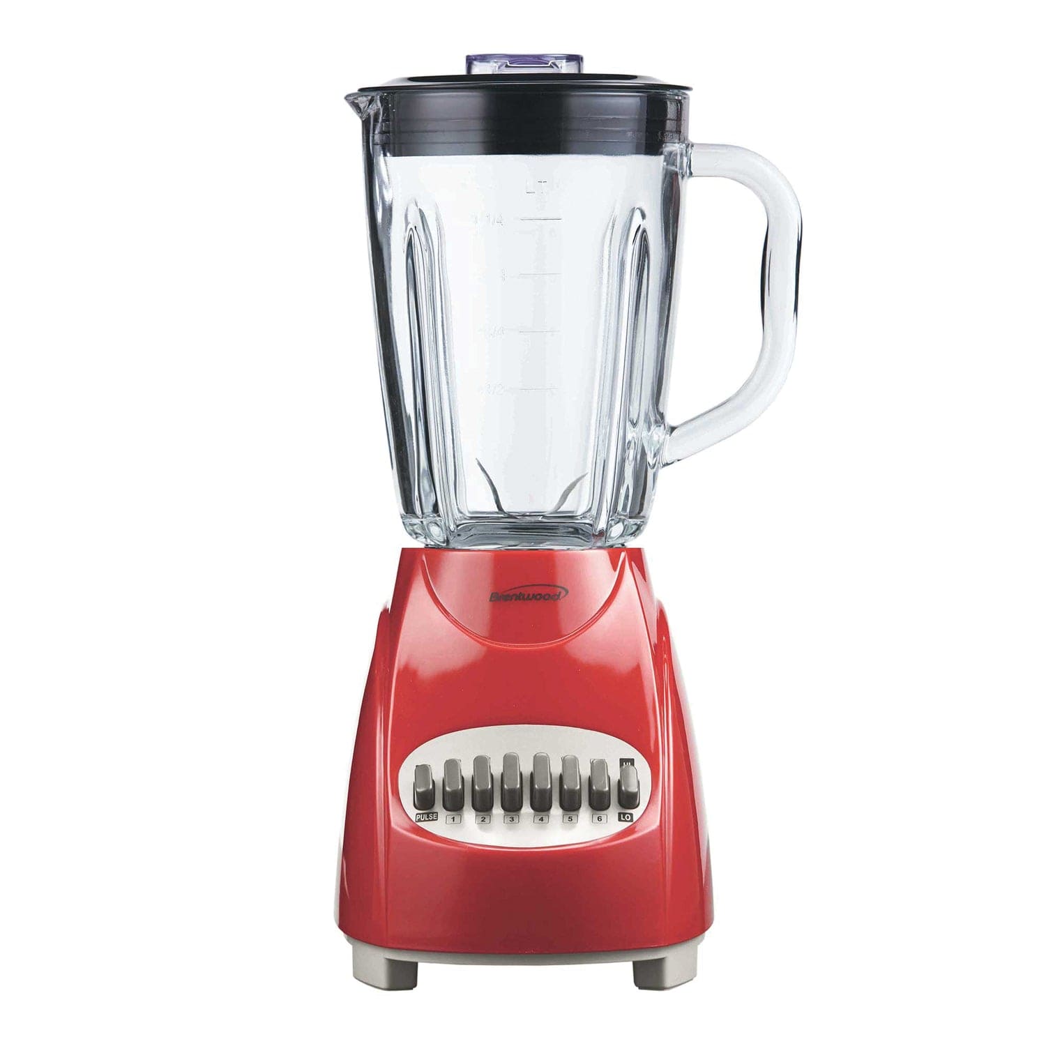 Brentwood 42-Ounce 12-Speed + Pulse Electric Blender with Glass Jar, Red