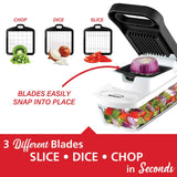 Brentwood Pro Food Chopper and Vegetable Dicer with 6.3-Cup Storage Container and Stainless Steel Blades