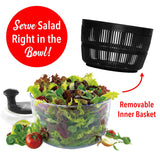 Brentwood Salad Spinner with 5-Qt. Serving Bowl, Black