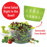 Brentwood Salad Spinner with 5-Qt. Serving Bowl, White