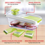 Brentwood Mandolin Slicer with 5-Cup Storage Container and 4 Interchangeable Stainless Steel Blades