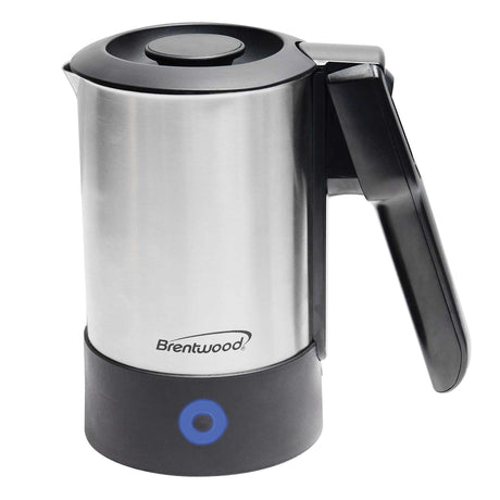 Brentwood KT-1506S 1000-Watt 20-Oz. Dual-Voltage Stainless Steel Electric Travel Kettle, Automatic Shutoff