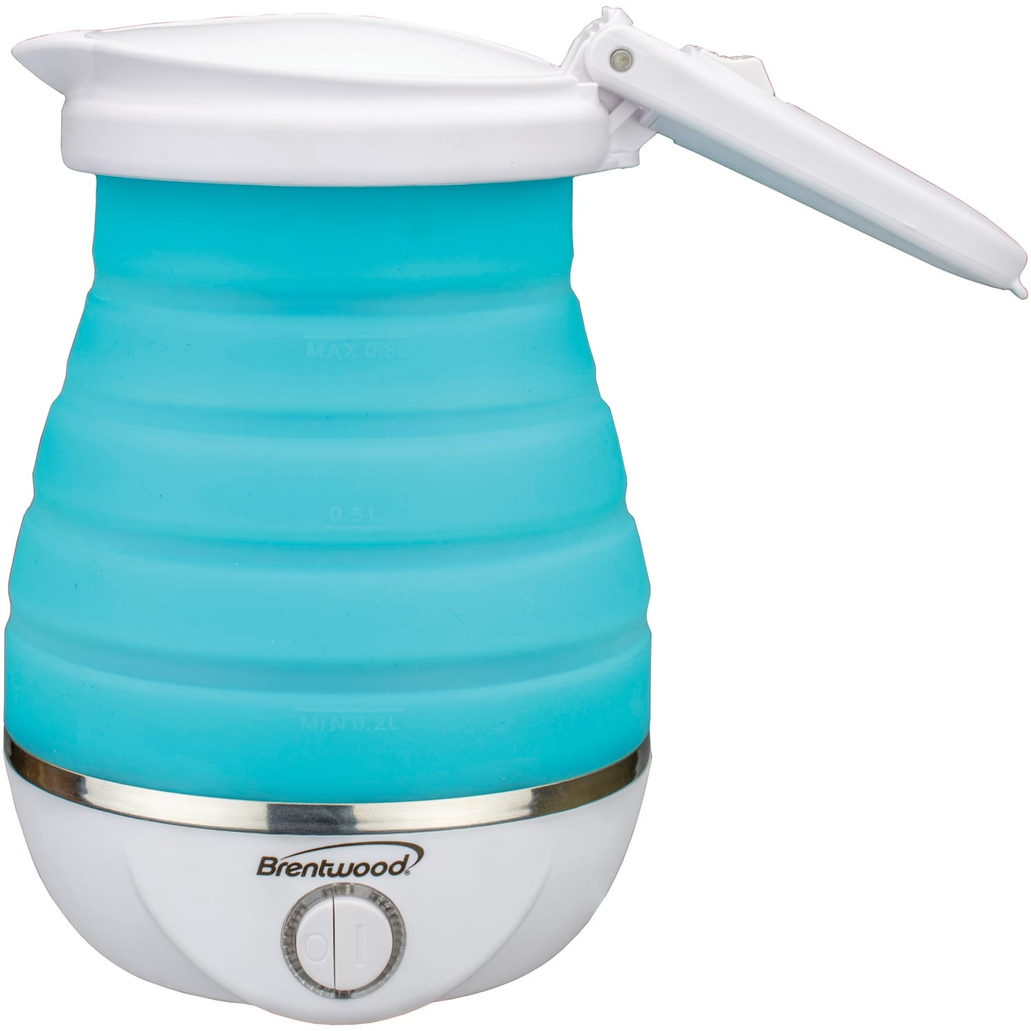 Brentwood .85-Quart Dual-Voltage Collapsible Travel Kettle, Blue