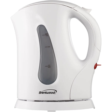 Brentwood BPA-Free 1-Liter Cordless Electric Kettle, White