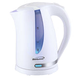 Brentwood 1100W Cordless Electric Kettle with Concealed Stainless Steel Heating Element, 360° Base, Auto Shutoff, Boil-Dry Protection, 1.7 L, White