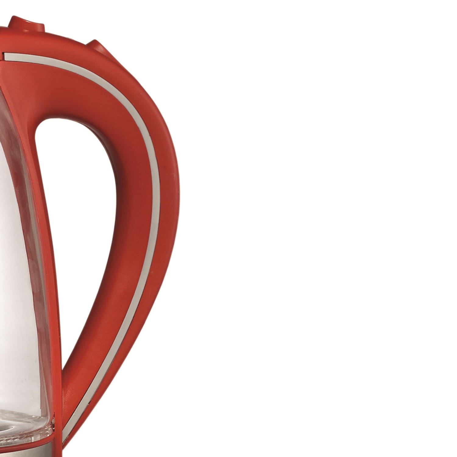 Brentwood 1100-Watt 1.8-Qt. 7-Cup Cordless Tempered-Glass Electric Kettle with Auto Shut-off, Red