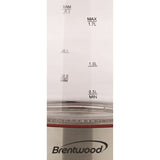 Brentwood 1100-Watt 1.8-Qt. 7-Cup Cordless Tempered-Glass Electric Kettle with Auto Shut-off, Red