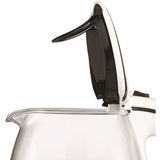 Brentwood 1100-Watt 1.8-Qt. 7-Cup Cordless Tempered-Glass Electric Kettle with Auto Shut-off, White