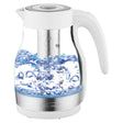 Brentwood 1.79-Qt. 1100-Watt Cordless Glass Electric Kettle with Tea Infuser and Swivel Base, White