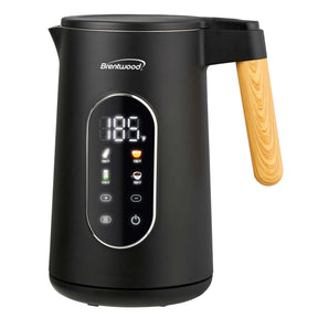 Brentwood 1100-Watt 1.7-L Cordless Cool-Touch Digital Electric Kettle with Stainless Steel Interior, KT-2014DBK