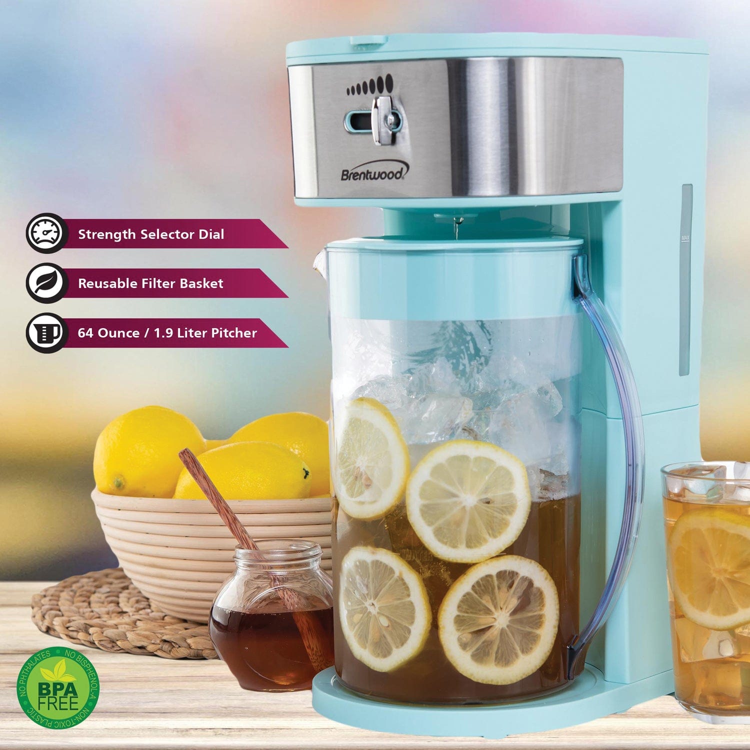 Brentwood Iced Tea and Coffee Maker, Blue