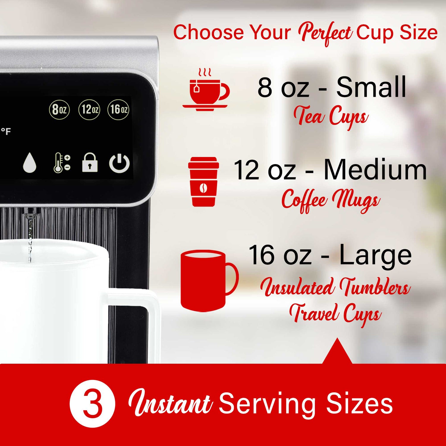 Brentwood 2.7-Qt. 1800-Watt Digital Instant Hot Water Dispenser