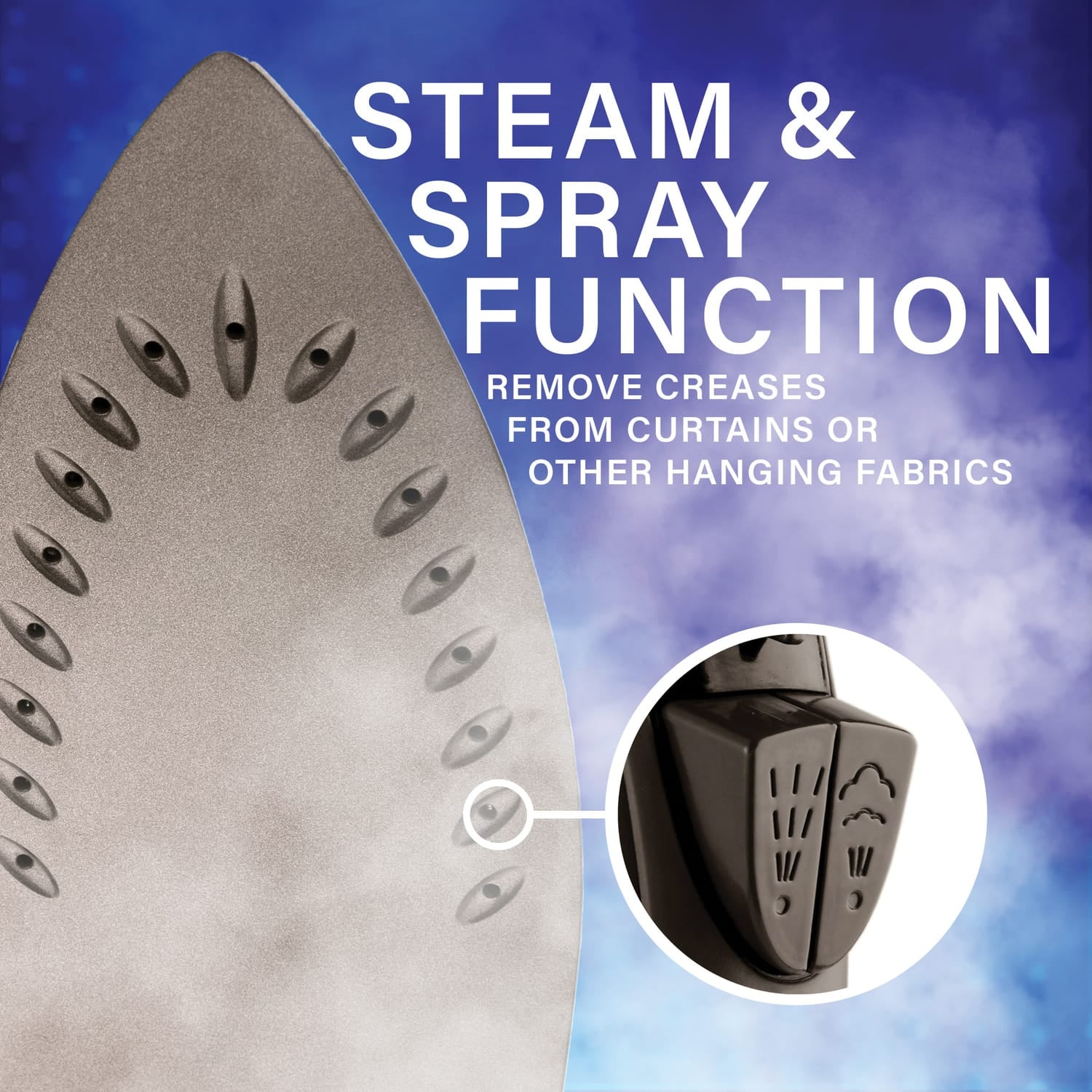 Brentwood 1200-Watt Nonstick Steam Iron with Retractable Cord, Black