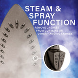 Brentwood 1200-Watt Nonstick Steam Iron with Retractable Cord, Black