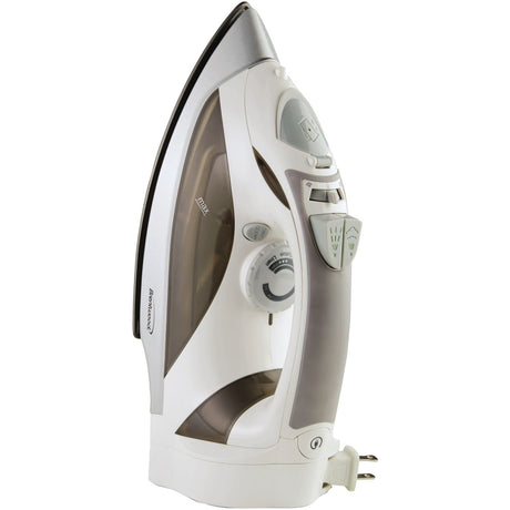 Brentwood 1200-Watt Nonstick Steam Iron with Retractable Cord, White