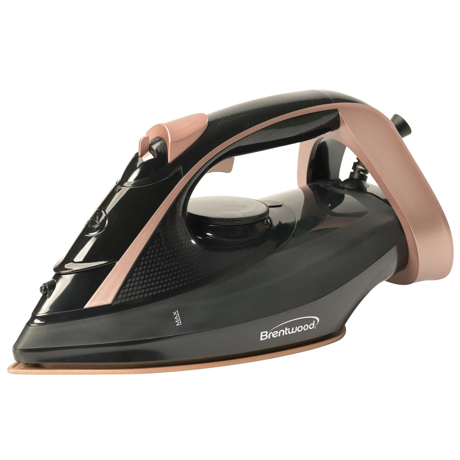 Brentwood MPI-69BKRG Nonstick Ceramic Steam Iron, Black and Rose Gold