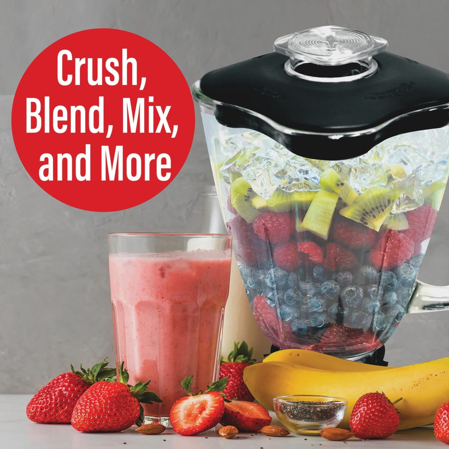 Brentwood 60-Oz. Blender Glass Jar Replacement 6-Piece Set for Oster Blender P-OST723