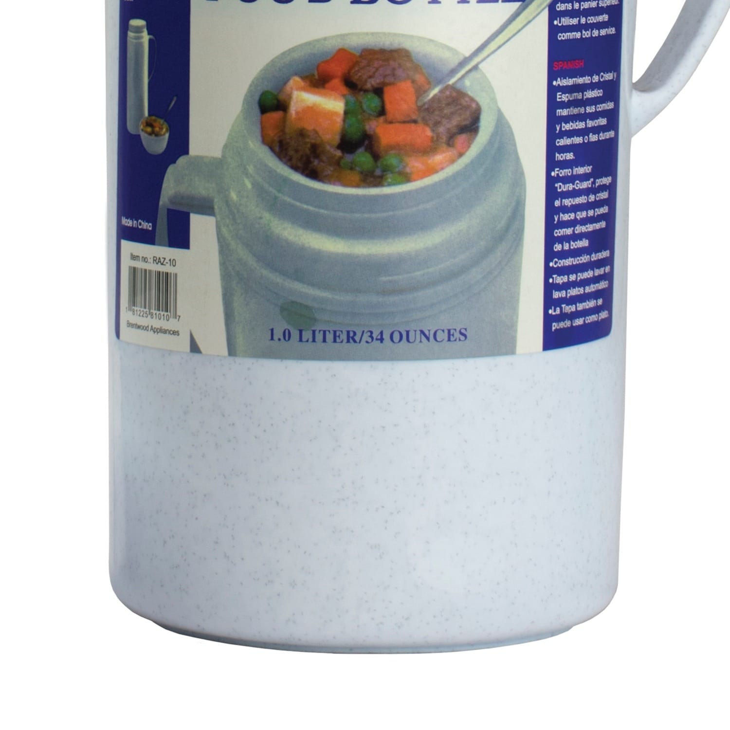 Brentwood Glass and Foam Vacuum-Insulated 40-oz. Wide-Mouth Food Bottle with Screw-on Bowl