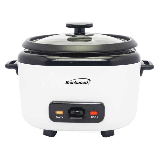Brentwood 5-Cups Uncooked/10-Cups Cooked Electric Rice Cooker with Measuring Cup and Spatula, White