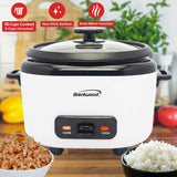Brentwood 5-Cups Uncooked/10-Cups Cooked Electric Rice Cooker with Measuring Cup and Spatula, White