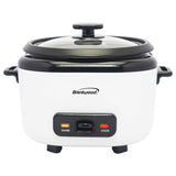 Brentwood 8-Cups Uncooked/16-Cups Cooked Electric Rice Cooker with Measuring Cup and Spatula, White