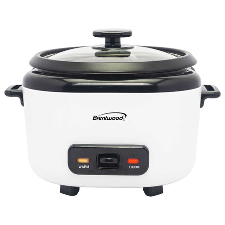 Brentwood 8-Cups Uncooked/16-Cups Cooked Electric Rice Cooker with Measuring Cup and Spatula, White